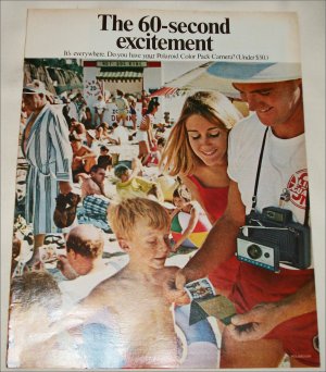 1968 Polaroid Land Automatic 210 Camera Beach ad