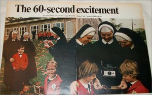 1968 Polaroid Land Automatic 210 Camera Nuns ad #2