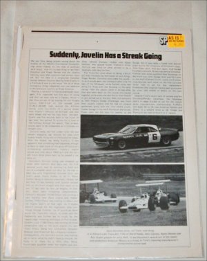 1971 American Motors Javelin Racing article