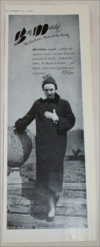 1950 Bon Marche Dereta Coat ad from the UK