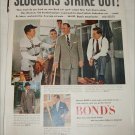 1952 Bonds Clothing ad featuring New York Giant Catcher Wes Westrum