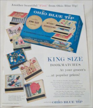 1956 Ohio Blue Tip Matches ad