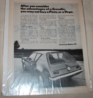 1971 American Motors Gremlin car ad b&w