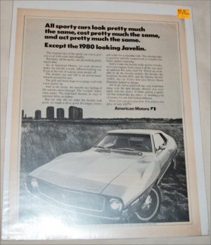 1971 American Motors Javelin car ad b&w