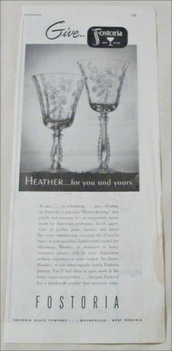 1951 Fostoria Heather Glassware ad