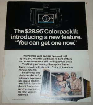 1970 Polaroid Colorpack II Camera Grandparents ad