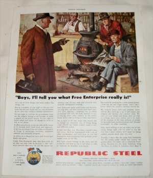 1944 Republic Steel Free Enterprise ad