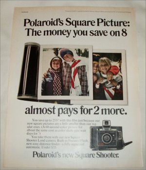 1971 Polaroid Square Shooter Camera Kids ad