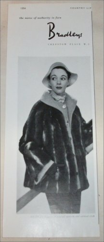 1952 Bradley's Ringtail Opossom and Oatmeal Cloth Coat ad from the UK