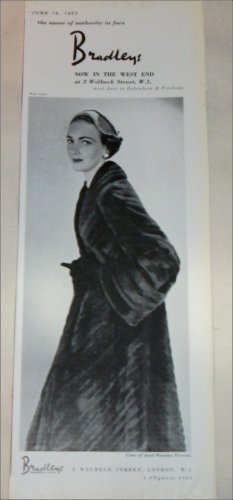 1953 Bradley's Russian Ermine Coat ad from the UK