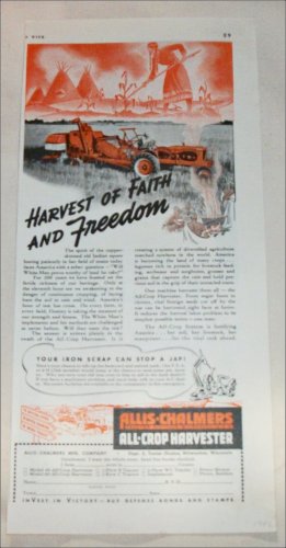 1942 Allis-Chalmers All-Crop Harvester ad