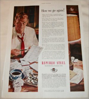 1952 Republic Steel Here We Go Again ad