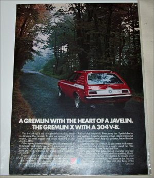 1972 American Motors Gremlin X car ad red