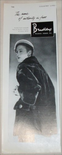1957 Bradley's Seal Musquash Coat ad from the UK