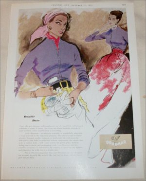 1952 Braemar Clothing Double Date ad from the UK