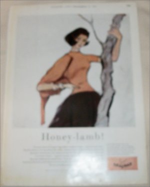 1957 Braemar Clothing Honey-Lamb ad from the UK