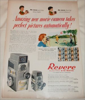 1957 Revere Electric Eye-Matic 8 mm Movie Camera ad