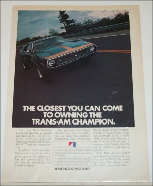 1972 American Motors Javelin-AMX car ad