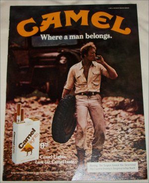 1980 Camel Lights Cigarette Tire ad