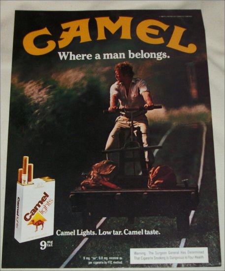 1980 Camel Lights Cigarette Handcar ad