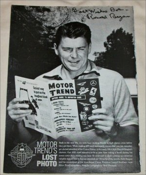 Motor Trend ad featuring Ronald Reagan