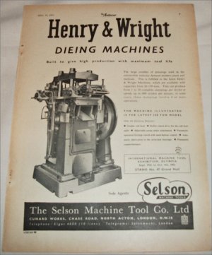1952 Selson Machine Tool Company Ltd ad # 2 from the UK