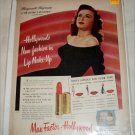 1947 Max Factor Lipstick ad featuring Marguerite Chapman