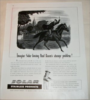 Solar Stainless Products Paul Revere ad