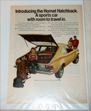 1973 American Motors Hornet Hatchback car ad yellow