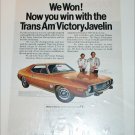 1973 American Motors Trans Am Victory Javelin car ad