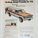 1973 American Motors Jeep pickup truck ad tan & white