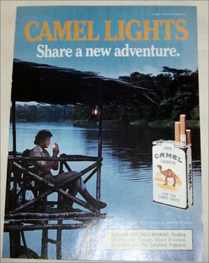 1985 Camel Lights Share An Adventure Cigarette ad