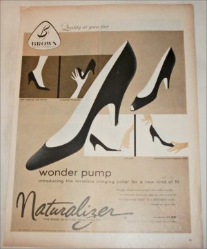 1957 Brown Naturalizer Wonder Pump Shoe ad