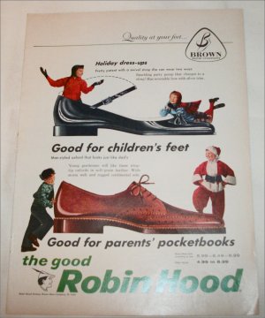 1957 Brown Robin Hood Shoes Christmas ad