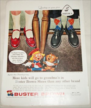 1957 Brown Buster Brown Shoes Thanksgiving ad