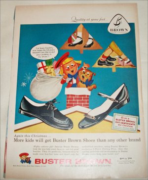 1957 Brown Buster Brown Shoes Christmas ad