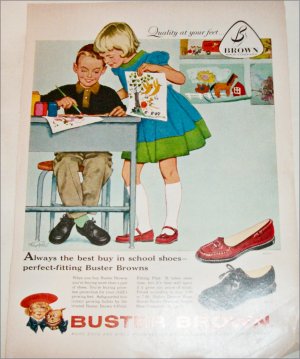 1958 Brown Buster Brown School Shoes ad
