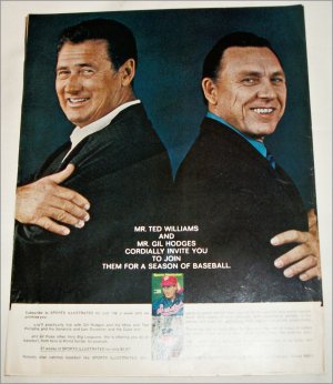 1970 Sport's Illustrated ad featuring Ted Williams & Gil Hodges