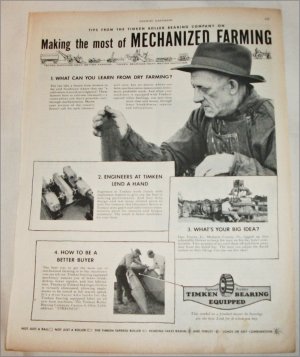 1950 Timken Roller Bearings ad