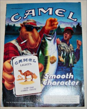 1990 Camel Lights Joe Camel Fishing Cigarette ad