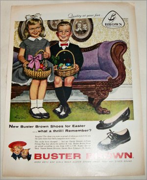 1959 Brown Buster Brown Shoes Easter ad