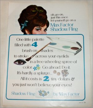 1966 Max Factor Shadow Fling Eye Makeup ad