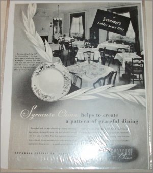 Syracuse China ad featuring Schrafts Restaurants