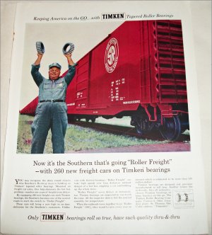 1956 Timken Roller Bearings ad
