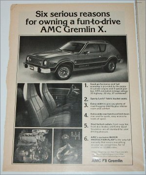 1978 American Motors Gremlin X car ad