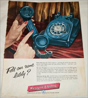 1956 Western Electric Felt Our Name ad