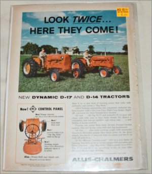 1958 Allis-Chalmers D-17 & D-14 tractor ad