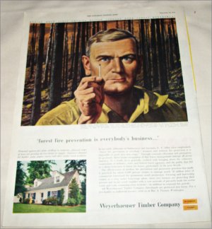 1955 Weyerhauser Timber Company Fire Prevention ad