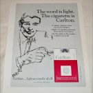 1965 Carlton Cigarette The Word Is Light ad #1