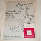 1965 Carlton Cigarette The Word Is Light ad #2